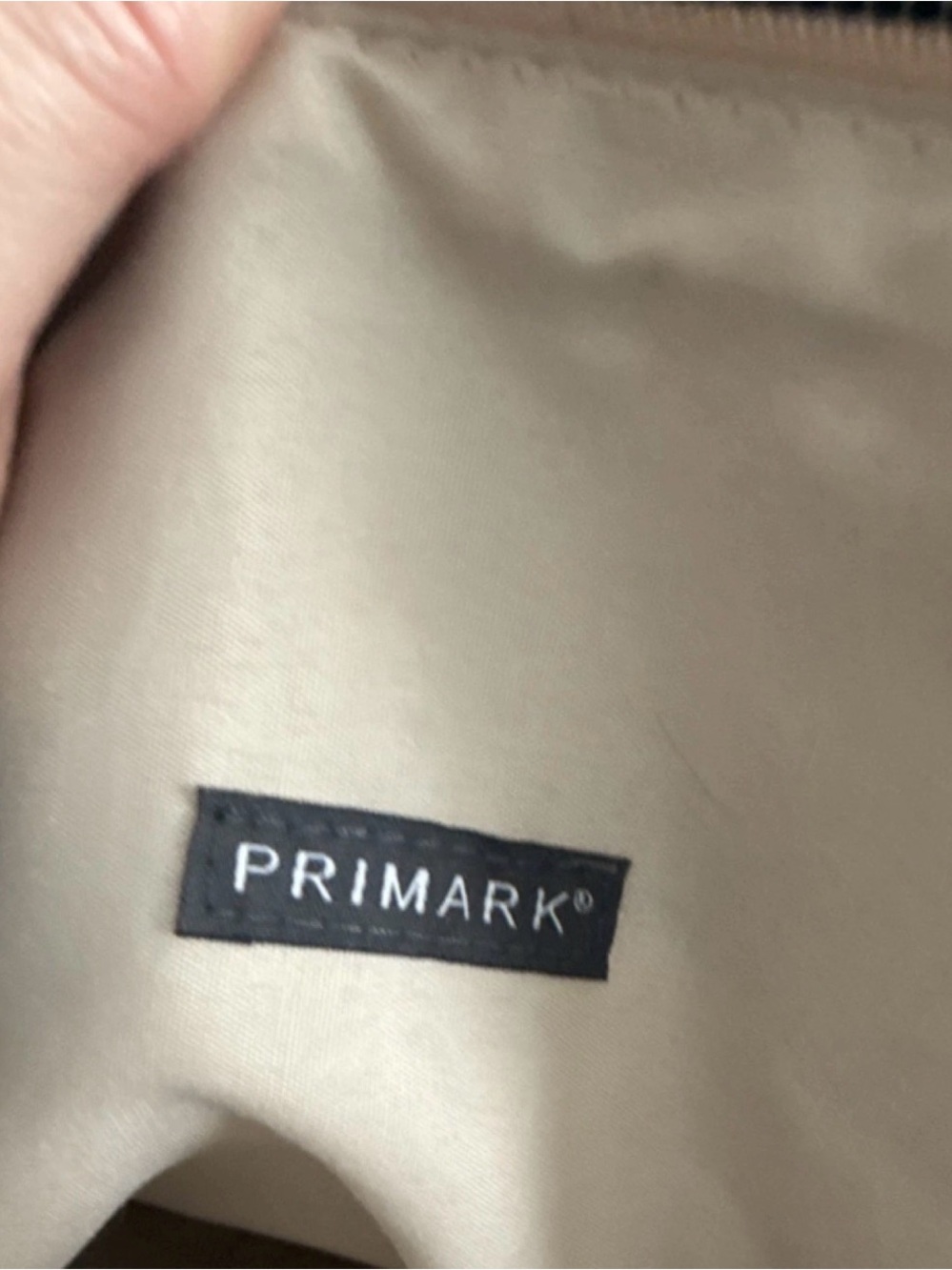 Primark Beige/white Handbag Interior with Black Logo